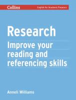 9780007507115 Collins Academic Skills Research  Improve your reading and