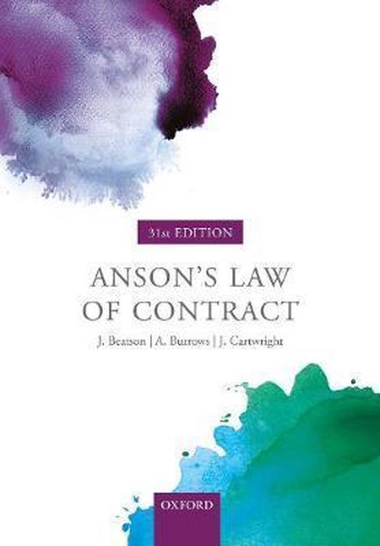 9780198829973 Ansons Law of Contract