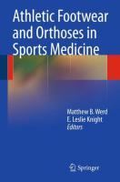 9780387764153 Athletic Footwear And Orthoses In Sports Medicine