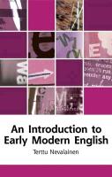 An Introduction To Early Modern English
