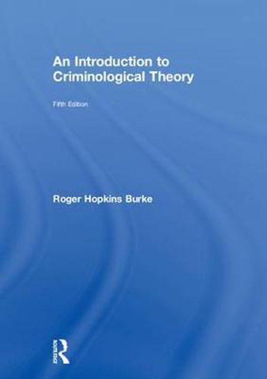 9781138700192 An Introduction to Criminological Theory