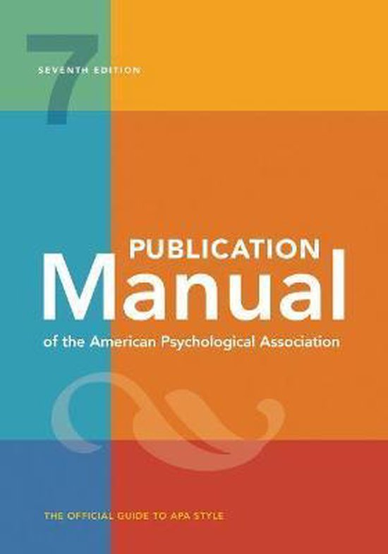 Publication Manual of the American Psychologic