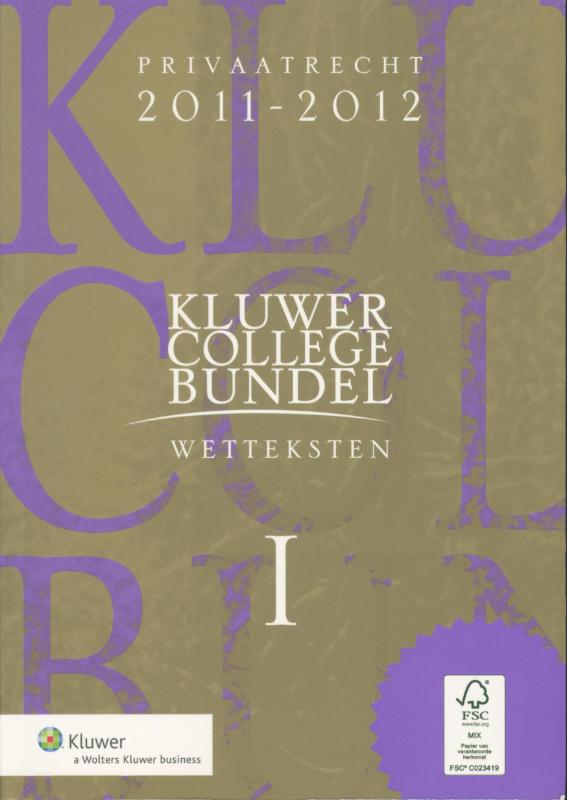 9789013085839-Kluwer-Collegebundel-Wetteksten-I--II-20112012