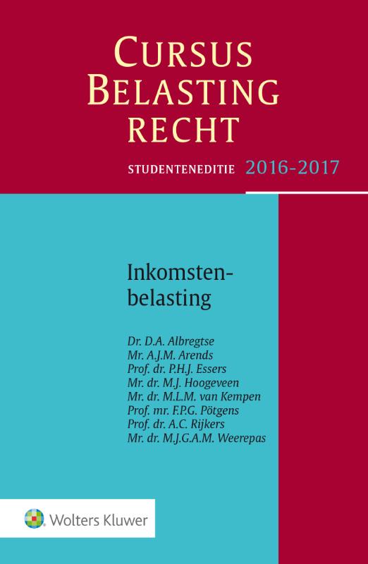 9789013135640 Studenteneditie cursus belastingrecht inkomstenbelasting 20162017