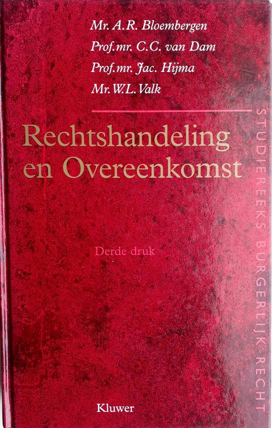 9789026837548 Rechtshandeling en Overeenkomst