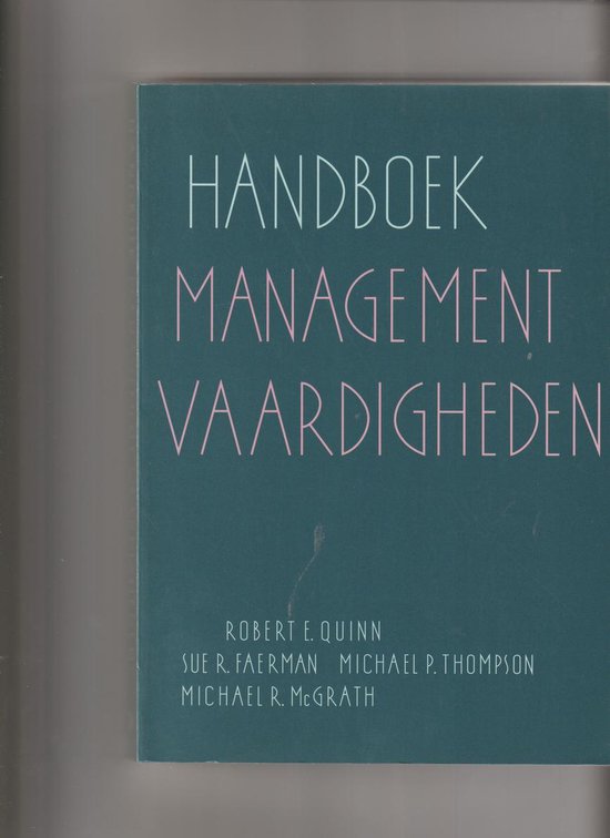 9789052611662 Handboek managementvaardigheden