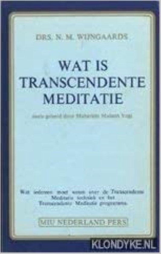 9789062690015 Wat is transcendente meditatie