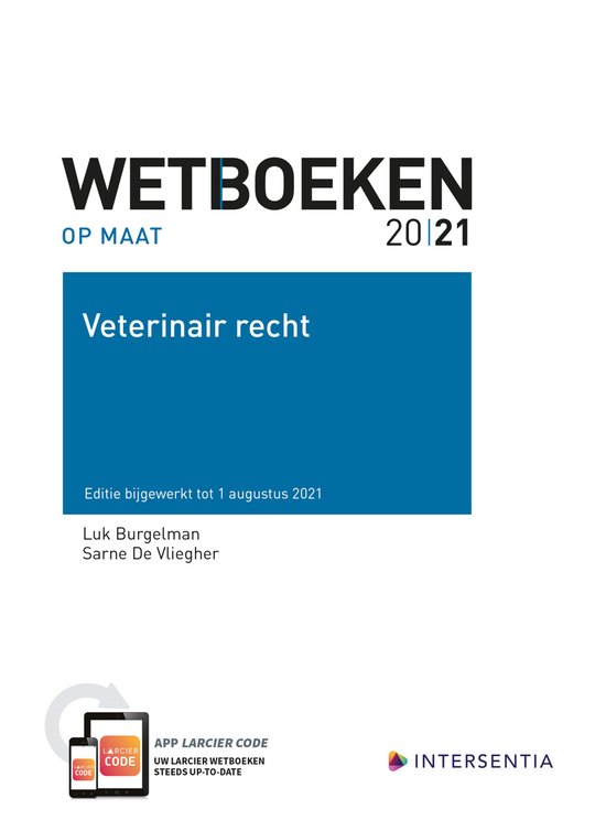 9789400013926 Wetboek Veterinair recht  UGent 2021