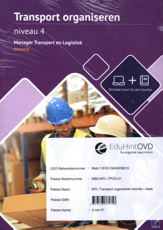 9789463761758 Transport organiseren Niveau 4 manager transport en logistiek Theorieboek