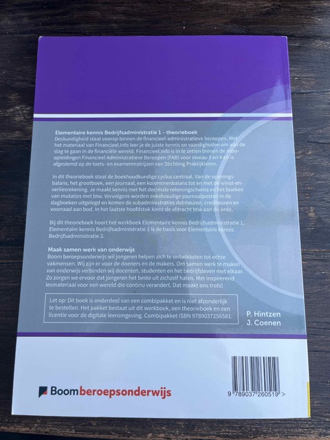 9789037260519-Elementaire-kennis-Bedrijfsadministratie-deel-1--set-van-theorieboek-en-werkboek-Editie-2019