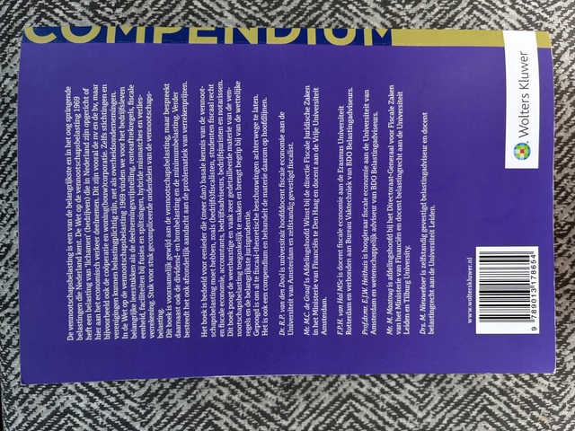 9789013178654-Compendium-Vennootschapsbelasting
