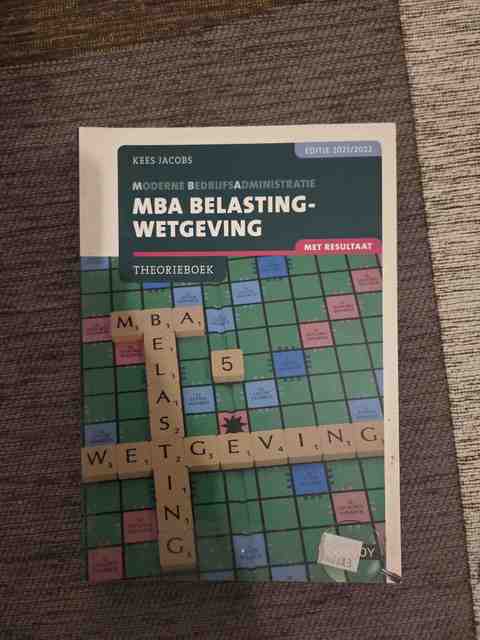 9789463172653-MBA-Belastingwetgeving-2021-2022-Opgavenboek